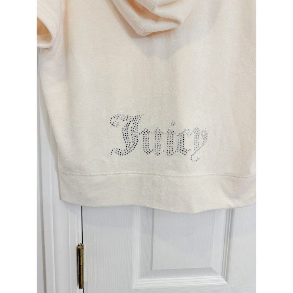 Juicy Couture Oyster Terry Cloth Short Sleeve Hoodie and Shorts Set XL NWT - Picture 6 of 11